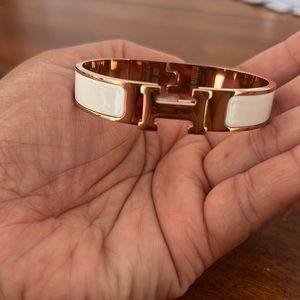 HERMES click clack White Bangle copy